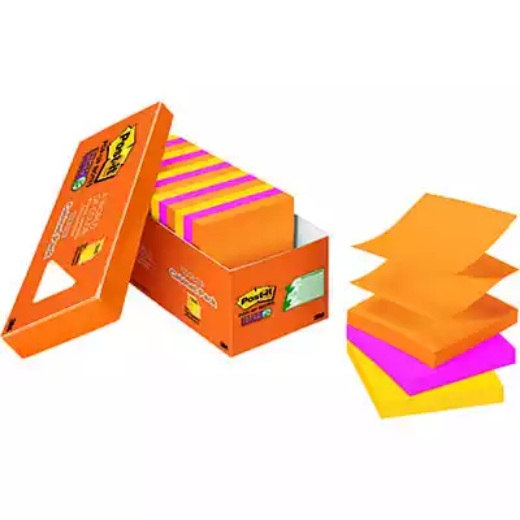 Picture of POST-IT R330-18SSAUCP SUPER STICKY POP UP NOTES 76 X 76MM ENERGY BOOST CABINET PACK 18