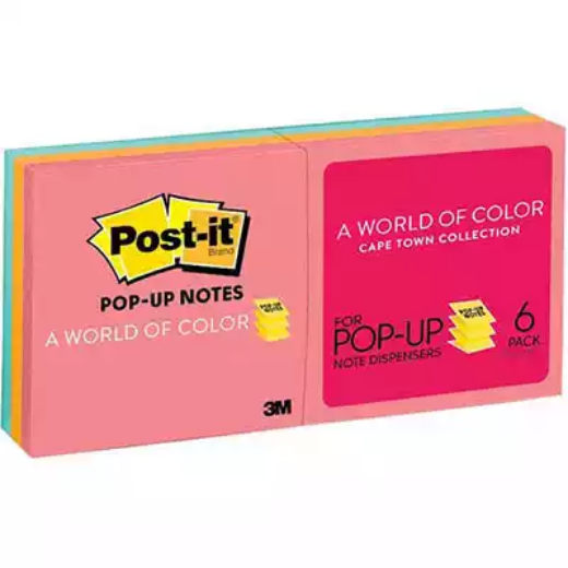 Picture of POST-IT R330-AN POP UP NOTES 76 X 76MM CAPE TOWN PACK 6