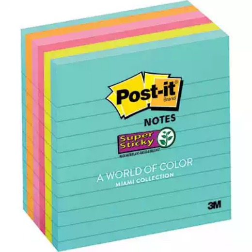 Picture of POST-IT 675-6SSMIA SUPER STICKY NOTES 101 X 101MM SUPERNOVA NEONS PACK 6