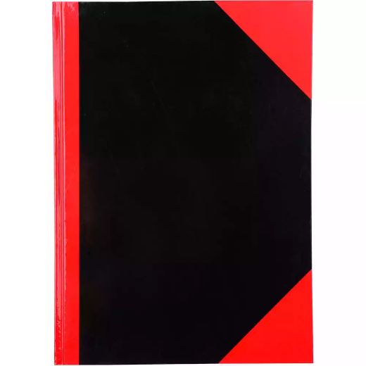 Picture of BLACK AND RED NOTEBOOK CASEBOUND RULED 200 PAGE A4 GLOSS COVER