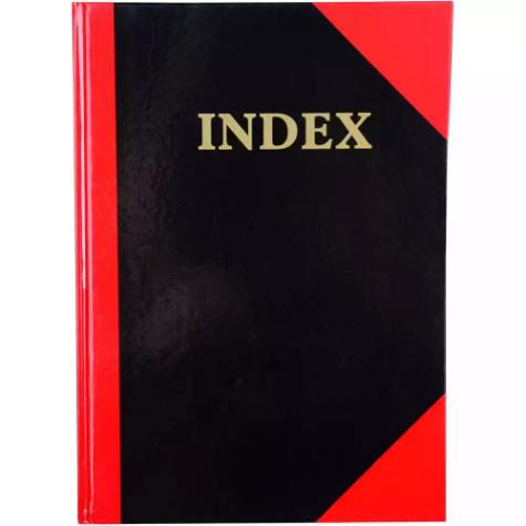 Picture of BLACK AND RED NOTEBOOK CASEBOUND RULED A-Z INDEX 200 PAGE A4 GLOSS COVER