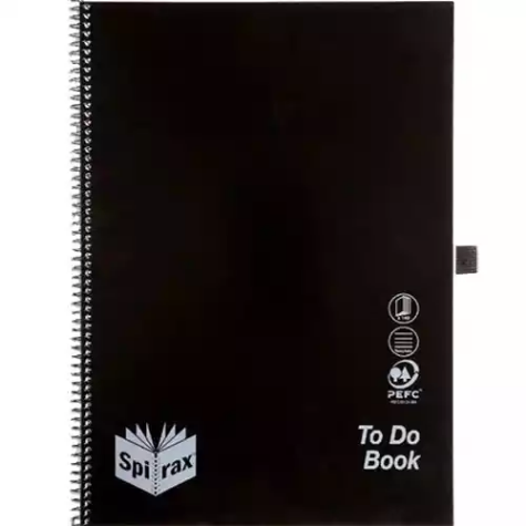 Picture of SPIRAX P704 NOTEBOOK TO DO LIST 140 PAGE A4 BLACK