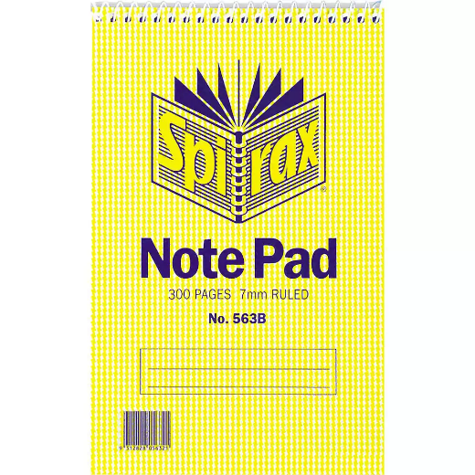 Picture of SPIRAX 563B NOTEBOOK REPORTERS SPIRAL BOUND TOP OPEN 300 PAGE 200 X 127MM