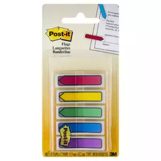 Picture of POST-IT 684-ARR1 ARROW FLAGS 5 PRIMARY ASSORTED PACK 100