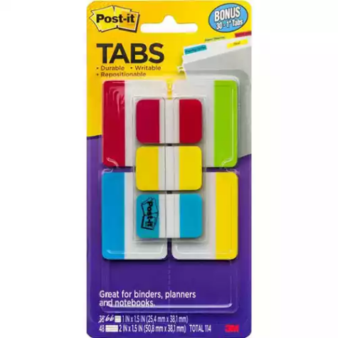 Picture of POST-IT 686-VAD2 DURABLE FILING TABS SOLID ASSORTED VALUE PACK 114