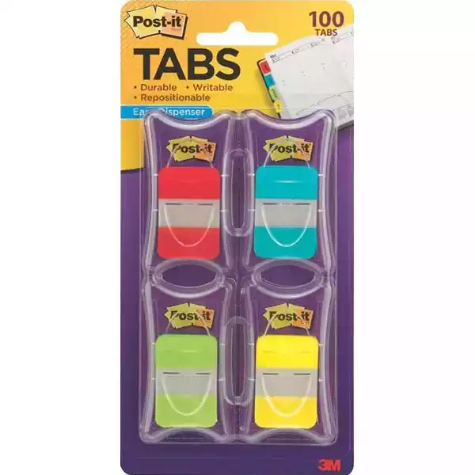 Picture of POST-IT 686-RALY DURABLE FILING TABS SOLID 38MM RED/AQUA/LIME/YELLOW PACK 100