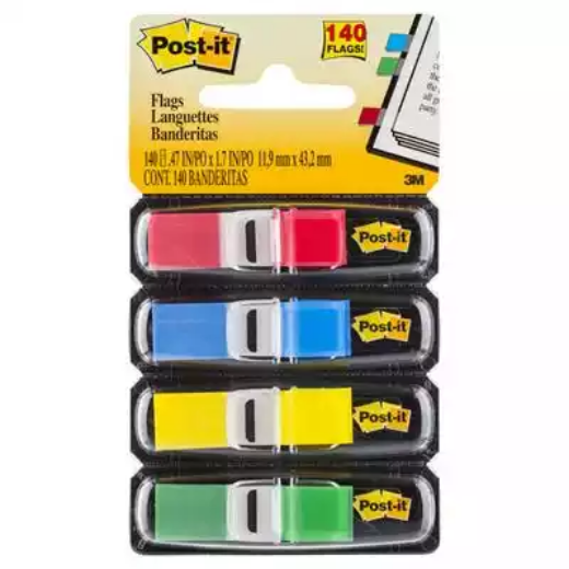 Picture of POST-IT 683-4 MINI INDEX FLAGS PRIMARY ASSORTED PACK 140