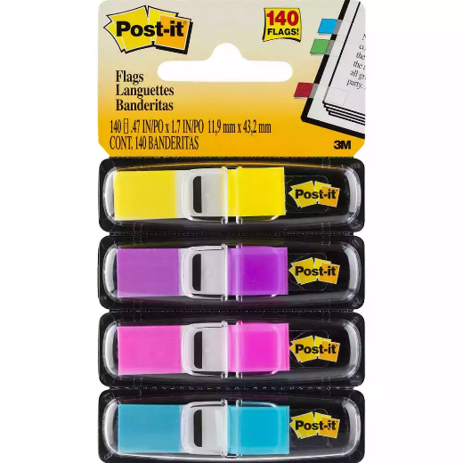 Picture of POST-IT 683-4AB MINI INDEX FLAGS BRIGHT ASSORTED PACK 140