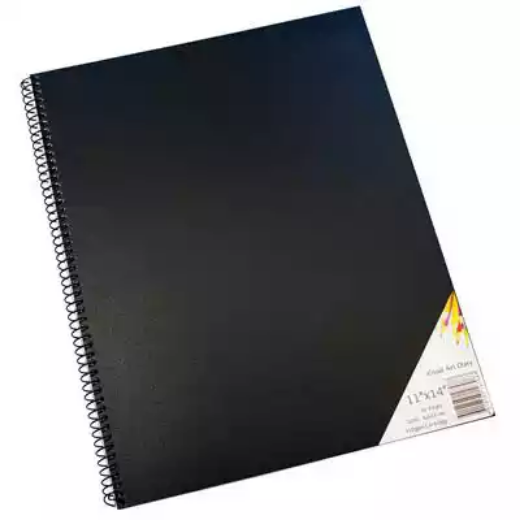 Picture of QUILL VISUAL ART DIARY 110GSM 120 PAGE 11 X 14INCHES BLACK