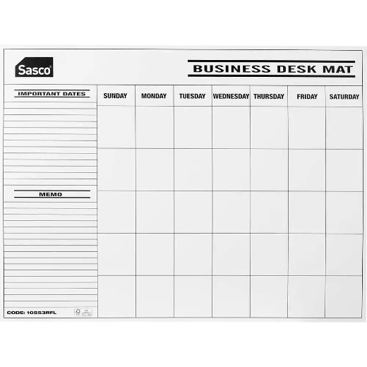 Picture of SASCO DESK PLANNER CALENDAR UNDATED MONTH TO VIEW REFILL PACK 12