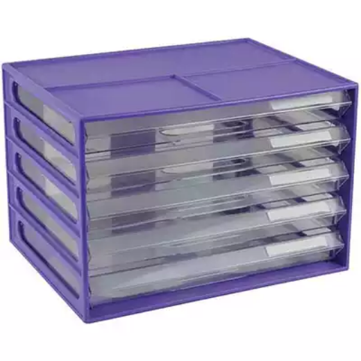 Picture of ITALPLAST DOCUMENT CABINET 5 DRAWER 255 X 330 X 230MM A4 GRAPE