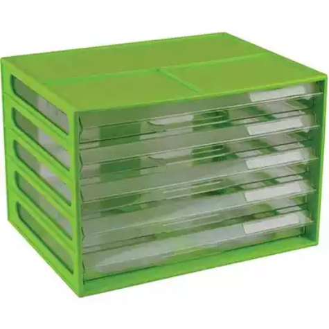 Picture of ITALPLAST DOCUMENT CABINET 5 DRAWER 255 X 330 X 230MM A4 LIME