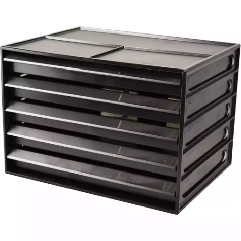 Picture of ITALPLAST GREENR RECYCLED DOCUMENT CABINET 5 DRAWER A4 BLACK