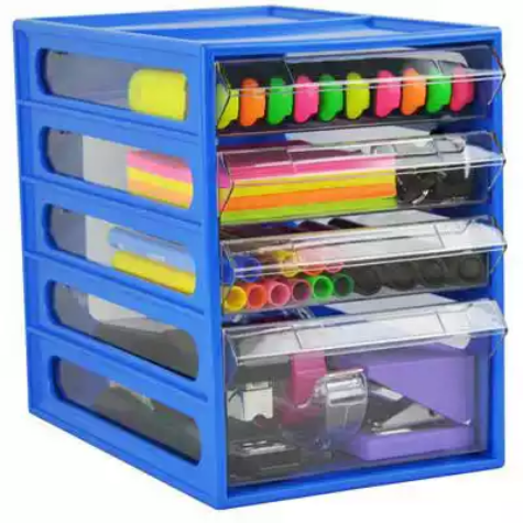 Picture of ITALPLAST OFFICE ORGANISER CABINET 4 DRAWER 255D X 165W X 230H MM BLUEBERRY