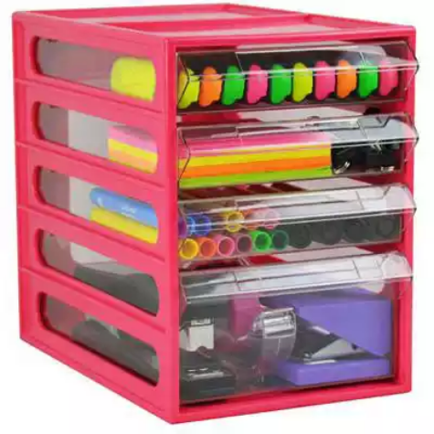 Picture of ITALPLAST OFFICE ORGANISER CABINET 4 DRAWER 255D X 165W X 230H MM WATERMELON