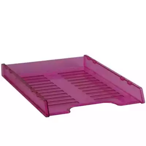 Picture of ITALPLAST SLIMLINE MULTI FIT DOCUMENT TRAY A4 TINTED PINK