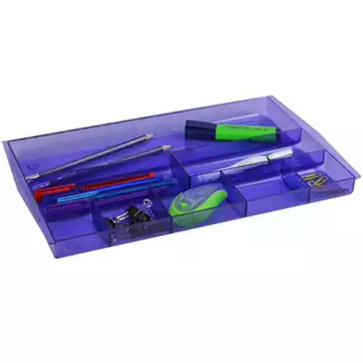 Picture of ITALPLAST DRAWER TIDY 8 COMPARTMENT TINTED PURPLE