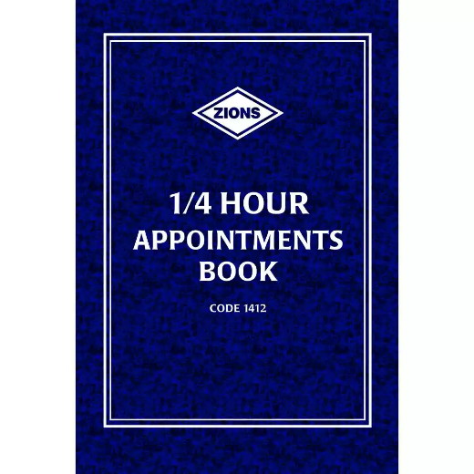 Picture of ZIONS APPOINTMENT BOOK NON-DATED 15 MINUTE DAY TO PAGE A4 BLUE