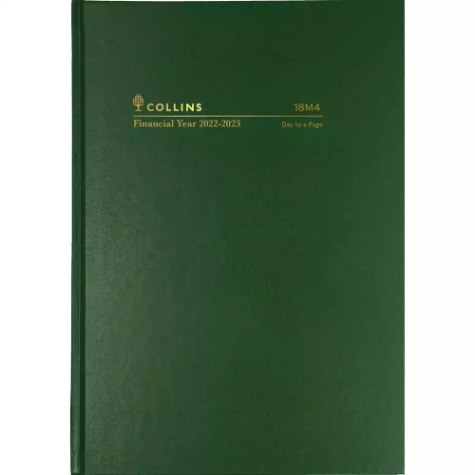 Picture of COLLINS 18M4.P40 FINANCIAL YEAR DIARY DAY TO PAGE A5 GREEN