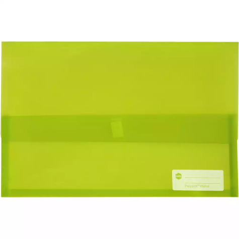 Picture of MARBIG POLYPICK DOCUMENT WALLET FOOLSCAP TRANSLUCENT LIME