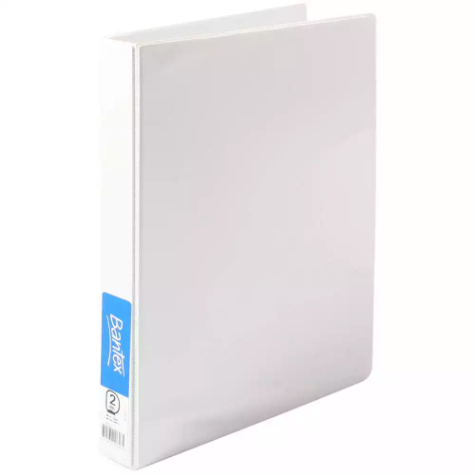 Picture of BANTEX INSERT RING BINDER PP 2D 25MM A4 WHITE