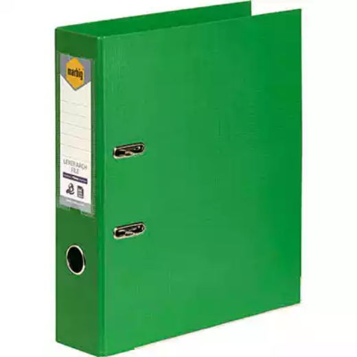 Picture of MARBIG LINEN LEVER ARCH FILE PE 75MM A4 GREEN