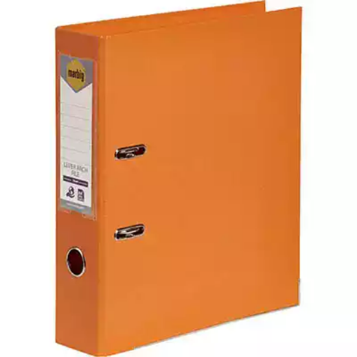 Picture of MARBIG LINEN LEVER ARCH FILE PE 75MM A4 ORANGE