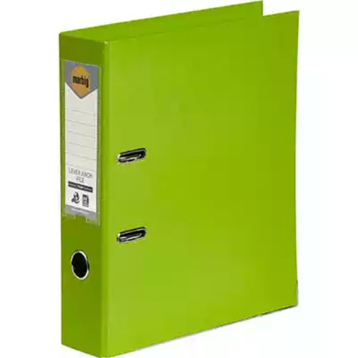 Picture of MARBIG LINEN LEVER ARCH FILE PE 75MM A4 LIME