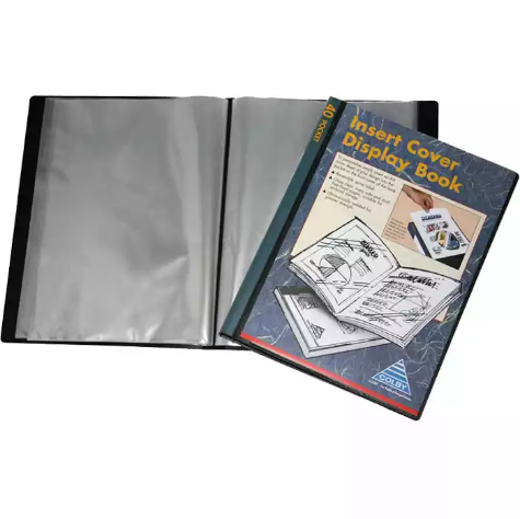 Picture of COLBY DISPLAY BOOK NON-REFILLABLE INSERT COVER 40 POCKET A4 BLACK