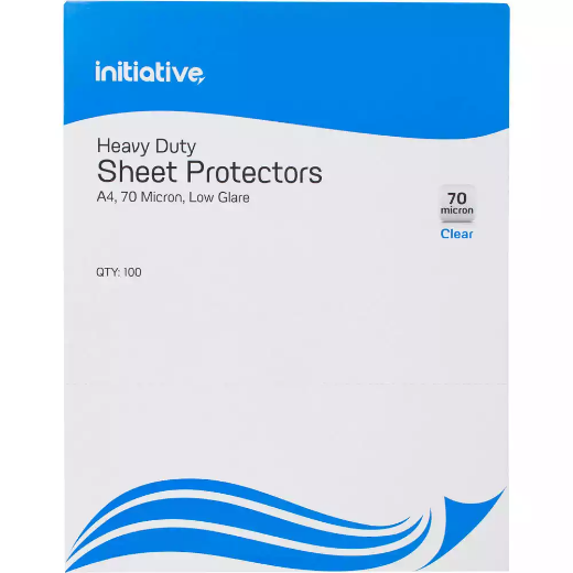 Picture of INITIATIVE SHEET PROTECTORS HEAVY DUTY 70 MICRON A4 CLEAR BOX 100