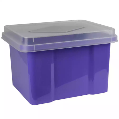 Picture of ITALPLAST FILE STORAGE BOX 32 LITRE GRAPE/CLEAR LID