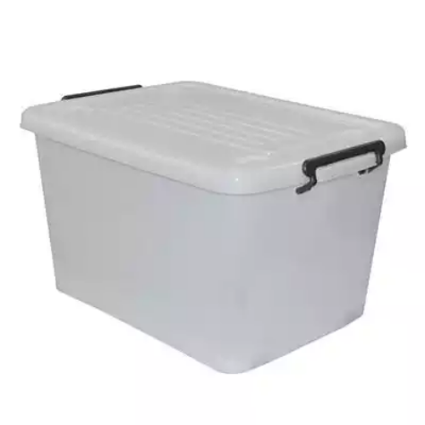 Picture of ITALPLAST ROLLER STORAGE BOX WITH LID 55 LITRE CLEAR