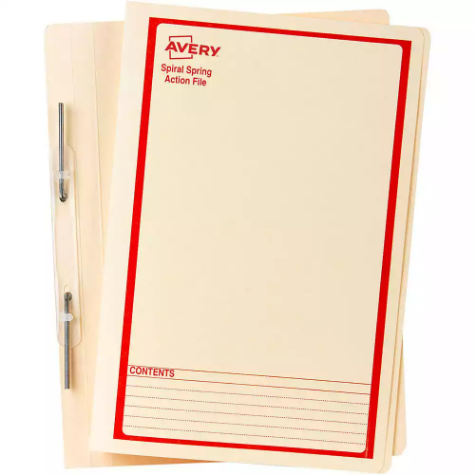 Picture of AVERY 86514 SPIRAL SPRING ACTION FILE FOOLSCAP RED ON BUFF