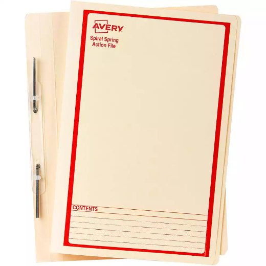 Picture of AVERY 86514 SPIRAL SPRING ACTION FILE FOOLSCAP RED ON BUFF