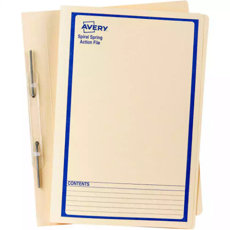 Picture of AVERY 86524 SPIRAL SPRING ACTION FILE FOOLSCAP BLUE ON BUFF