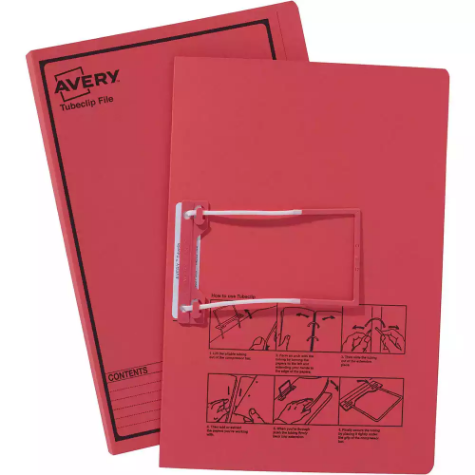 Picture of AVERY 84412 TUBECLIP FILE FOOLSCAP RED