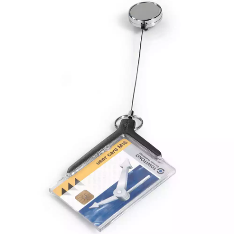 Picture of DURABLE DELUXE PRO CARD HOLDER WITH REEL CHARCOAL