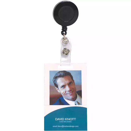 Picture of REXEL ID RETRACTABLE ID CARD HOLDER REEL BLACK