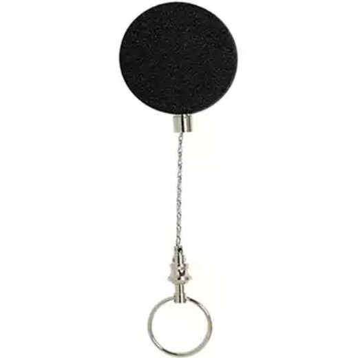 Picture of REXEL ID RETRACTABLE METAL KEY HOLDER REEL STEEL CABLE BLACK