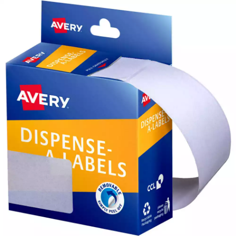 Picture of AVERY 937306 LABEL DISPENSER RECTANGLE 76 X 29MM WHITE PACK 180