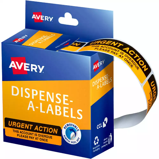 Picture of AVERY 937259 MESSAGE LABELS URGENT ACTION 19 X 64MM BOX 125