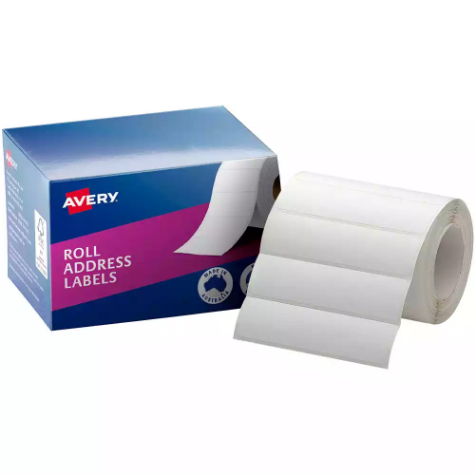 Picture of AVERY 937107 ADDRESS LABEL 89 X 24MM ROLL WHITE BOX 500