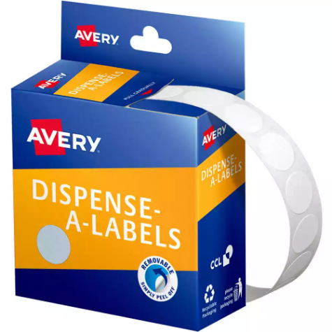 Picture of AVERY 937200 ROUND LABEL DISPENSER 14MM WHITE BOX 1200