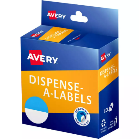 Picture of AVERY 937277 ROUND LABEL DISPENSER 24MM BLUE/WHITE BOX 300