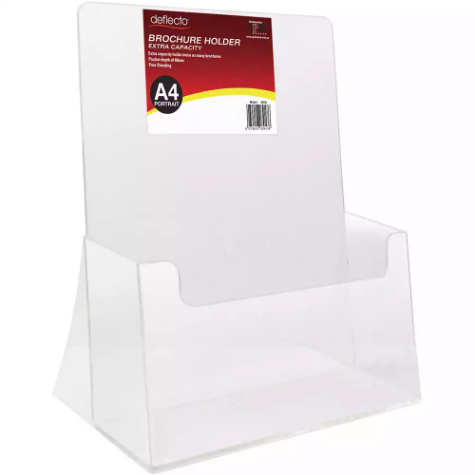 Picture of DEFLECTO BROCHURE HOLDER EXTRA CAPACITY FREE-STANDING A4 CLEAR