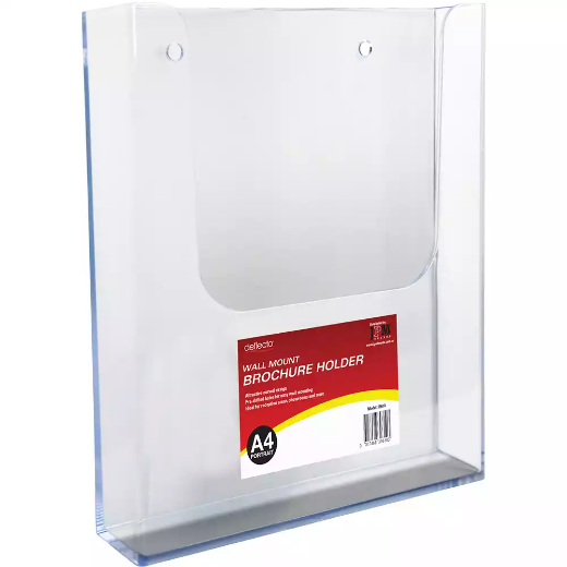 Picture of DEFLECTO BROCHURE HOLDER WALL MOUNT A4 CLEAR