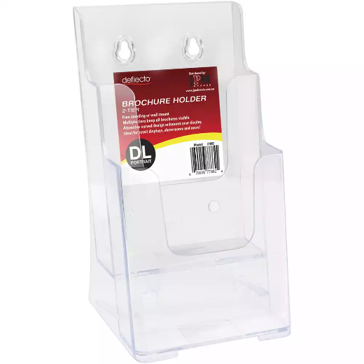 Picture of DEFLECTO BROCHURE HOLDER 2-TIER DL CLEAR