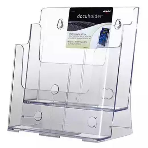 Picture of DEFLECTO BROCHURE HOLDER 2-TIER A4 CLEAR