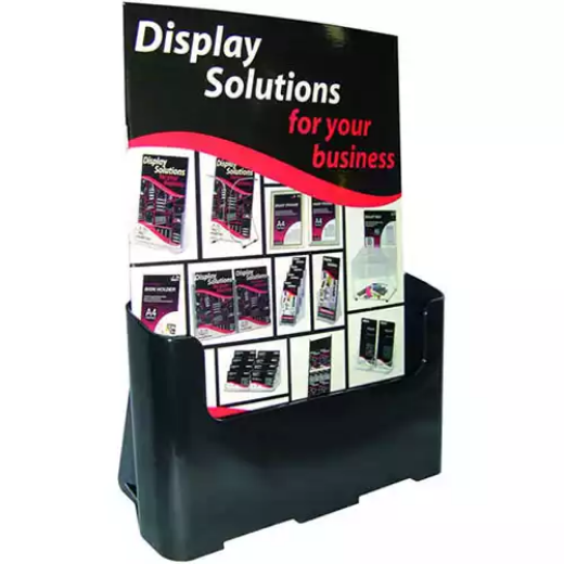 Picture of DEFLECTO BROCHURE HOLDER RECYCLED 1-TIER A4 BLACK