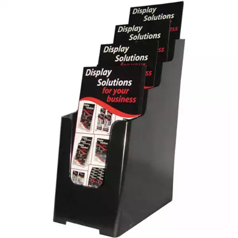 Picture of DEFLECTO BROCHURE HOLDER RECYCLED 4-TIER DL BLACK